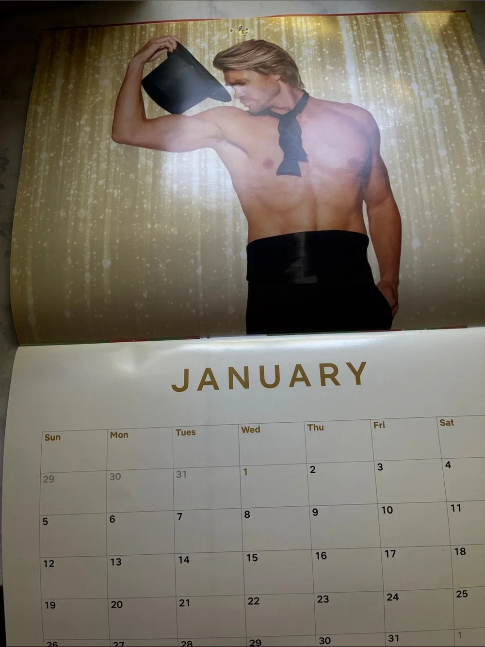 Chad Michael Murray 2025 'Twelve Months' Calendar - Red & Gold Cover